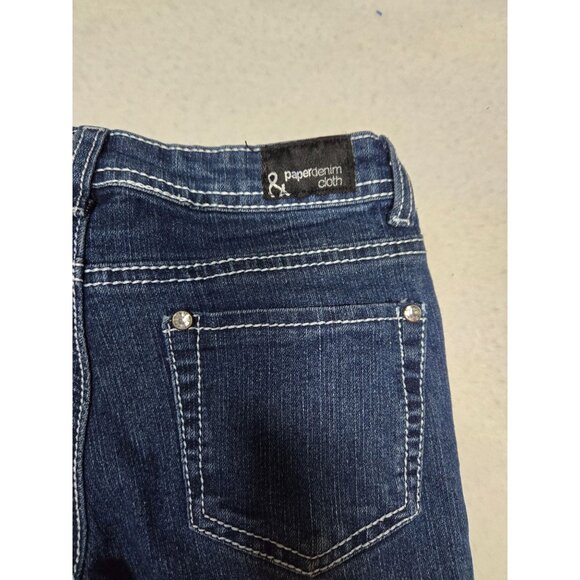 Paper Denim &amp; Cloth Girls' Jeans Size 7 Dark Wash‎ with Rhinestone Pocket - Picture 12 of 16